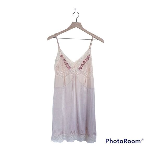 STELLA MCCARTNEY Silk Spaghetti Strap Night Gown Pink Size Small - Picture 1 of 12